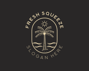 Palm Tree Beach Resort logo design