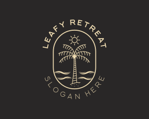 Palm Tree Beach Resort logo design