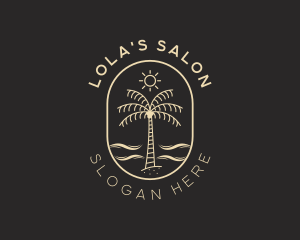 Palm Tree Beach Resort logo design