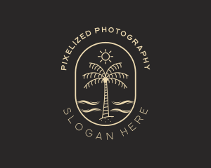 Palm Tree Beach Resort logo design