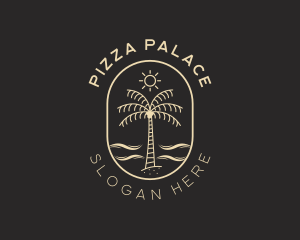 Palm Tree Beach Resort logo design