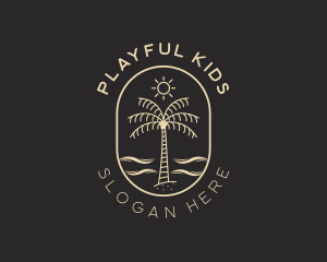 Palm Tree Beach Resort logo design