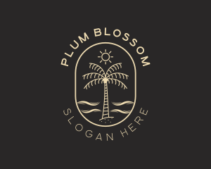 Palm Tree Beach Resort logo design