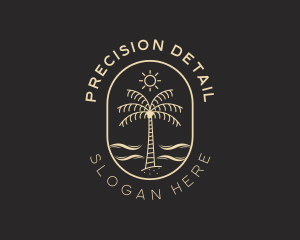 Palm Tree Beach Resort logo design