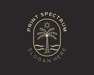 Palm Tree Beach Resort logo design