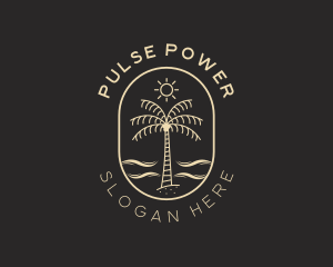 Palm Tree Beach Resort logo design