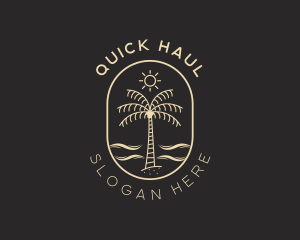 Palm Tree Beach Resort logo design