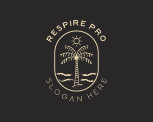 Palm Tree Beach Resort logo design