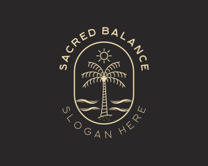 Palm Tree Beach Resort logo design