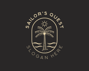 Palm Tree Beach Resort logo design