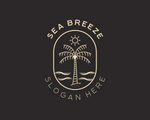 Palm Tree Beach Resort logo design