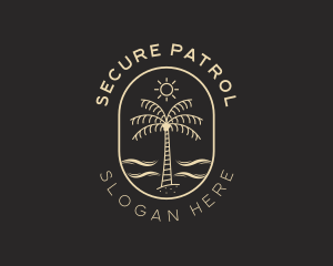 Palm Tree Beach Resort logo design