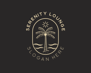 Palm Tree Beach Resort logo design