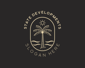 Palm Tree Beach Resort logo design