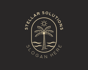 Palm Tree Beach Resort logo design