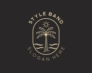 Palm Tree Beach Resort logo design