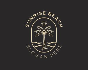 Palm Tree Beach Resort logo design