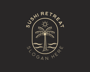 Palm Tree Beach Resort logo design