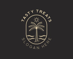 Palm Tree Beach Resort logo design