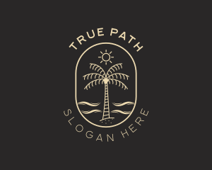 Palm Tree Beach Resort logo design