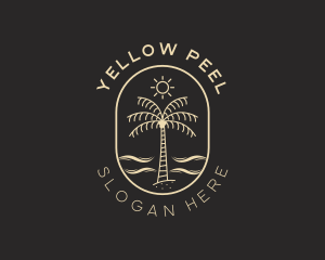 Palm Tree Beach Resort logo design