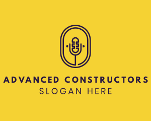 Oval Podcast Microphone logo design