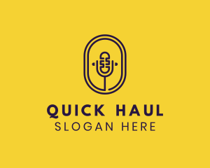 Oval Podcast Microphone logo design