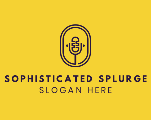 Oval Podcast Microphone logo design