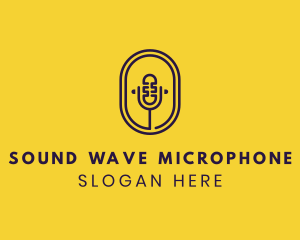 Oval Podcast Microphone logo design