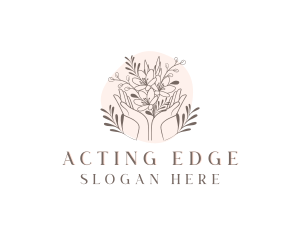 Floral Bouquet Hand logo design