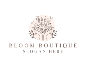 Floral Bouquet Hand logo