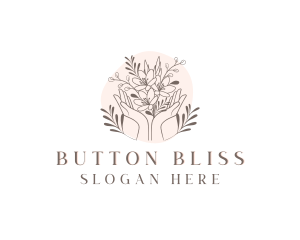 Floral Bouquet Hand logo design