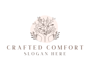 Floral Bouquet Hand logo design