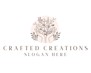 Floral Bouquet Hand logo design