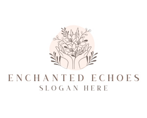 Floral Bouquet Hand logo design