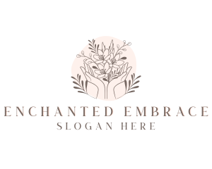 Floral Bouquet Hand logo design