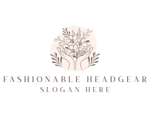 Floral Bouquet Hand logo design