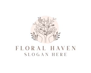 Floral Bouquet Hand logo