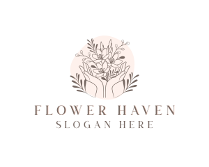 Floral Bouquet Hand logo