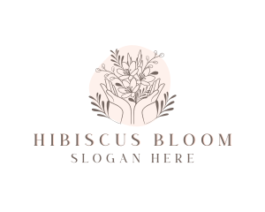 Floral Bouquet Hand logo design