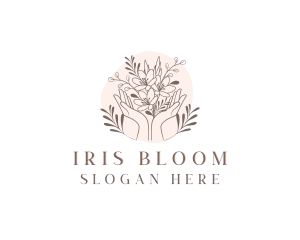 Floral Bouquet Hand logo design