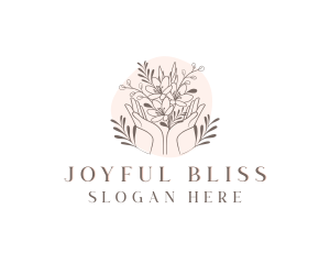 Floral Bouquet Hand logo design