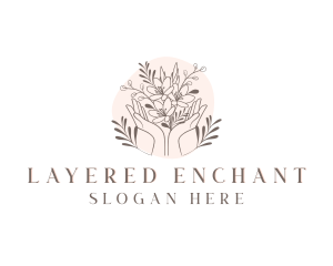 Floral Bouquet Hand logo design