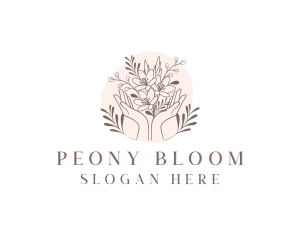 Floral Bouquet Hand logo design