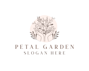 Floral Bouquet Hand logo design