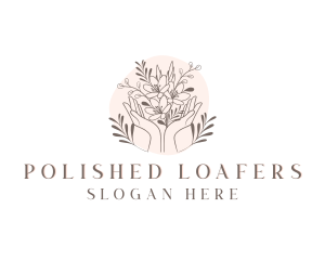 Floral Bouquet Hand logo design