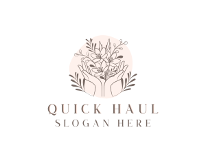 Floral Bouquet Hand logo design