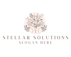 Floral Bouquet Hand logo design