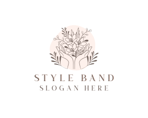 Floral Bouquet Hand logo design