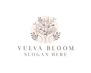 Floral Bouquet Hand logo design